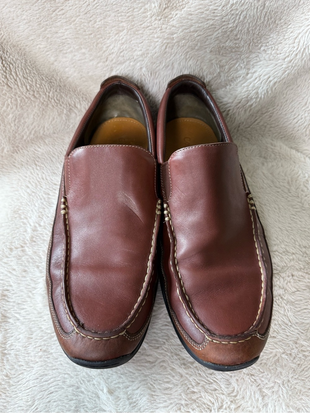Cole Haan Mens Size 11.5 M Tucker Venetian Brown Loafer Moc Leather Loafers VGUC